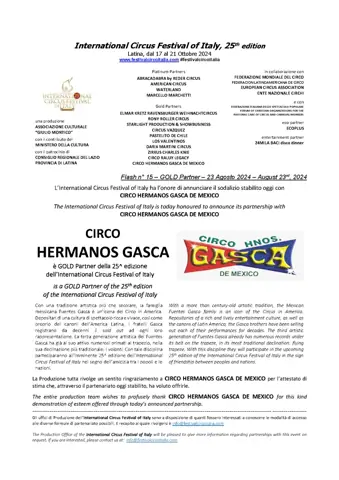 CIRCO HERMANOS GASCA DE MEXICO è GOLD PARTNER della 25^ edizione dell’International Circus Festival of Italy – foto 2