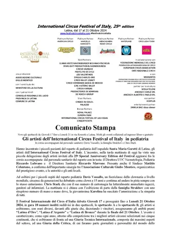 Gli artisti dell’International Circus Festival of Italy  in pediatria – foto 2