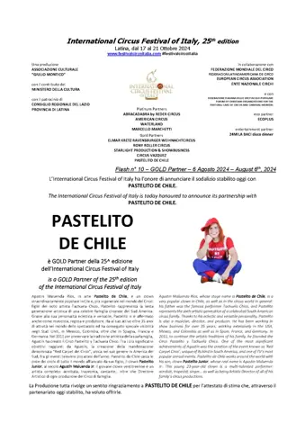 L’International Circus Festival of Italy ha l’onore di annunciare il sodalizio stabilito oggi con PASTELITO DE CHILE – foto 2