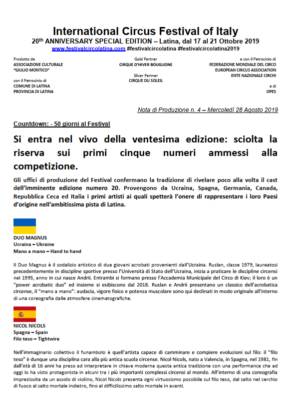 Nota di Produzione n.4